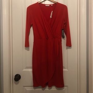 NWT New York & Company Faux Wrap Dress Red Size Small